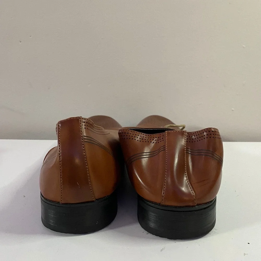 Kenneth Cole Reaction Dress Shoes Mens 12 Brown Perforated Cap‎ Toe Oxford